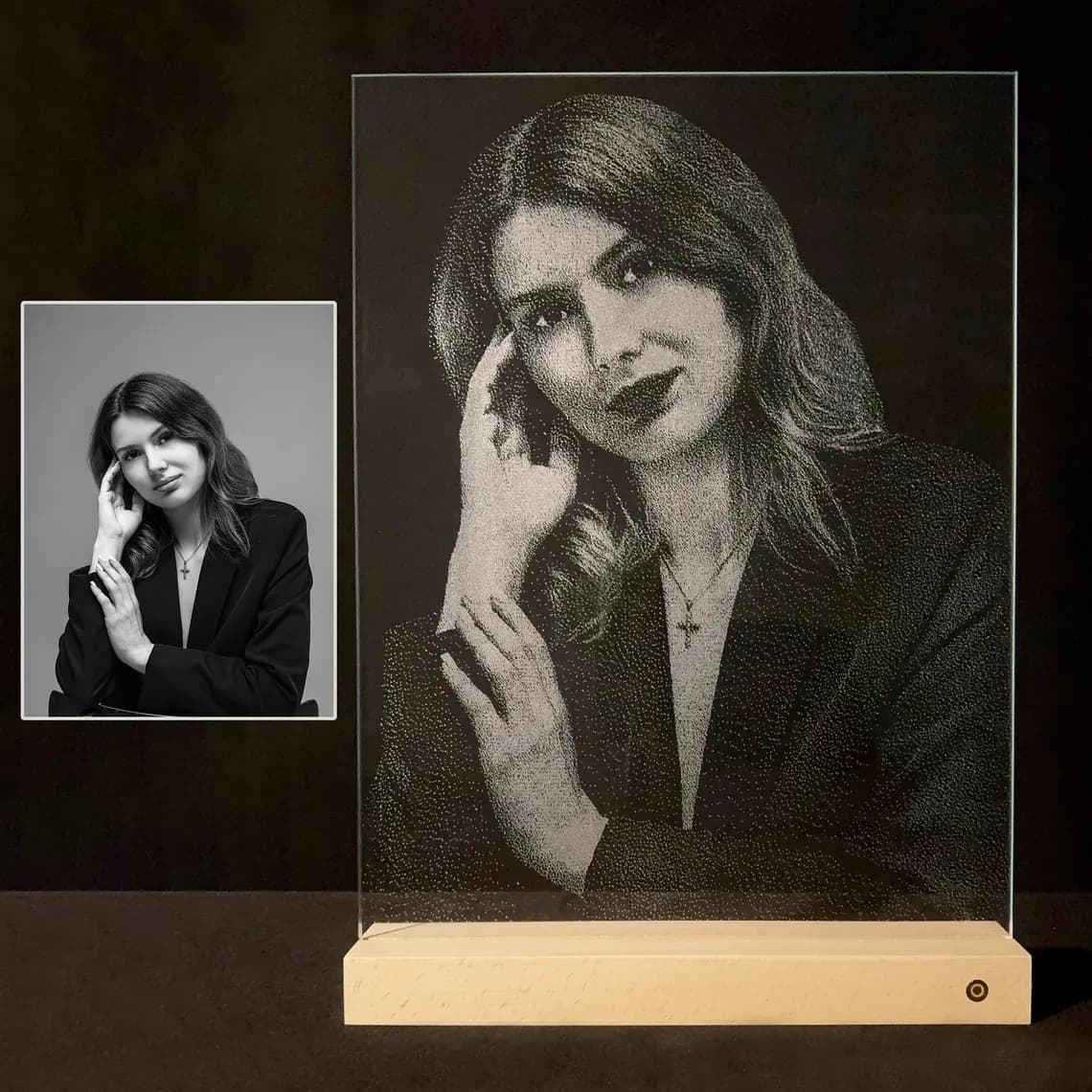 Individual Hammer Glass Portrait — custom hammered glass art by LuminArt